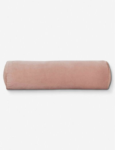 Sabine Velvet Bolster Pillow, Rosewater | Lulu and Georgia 