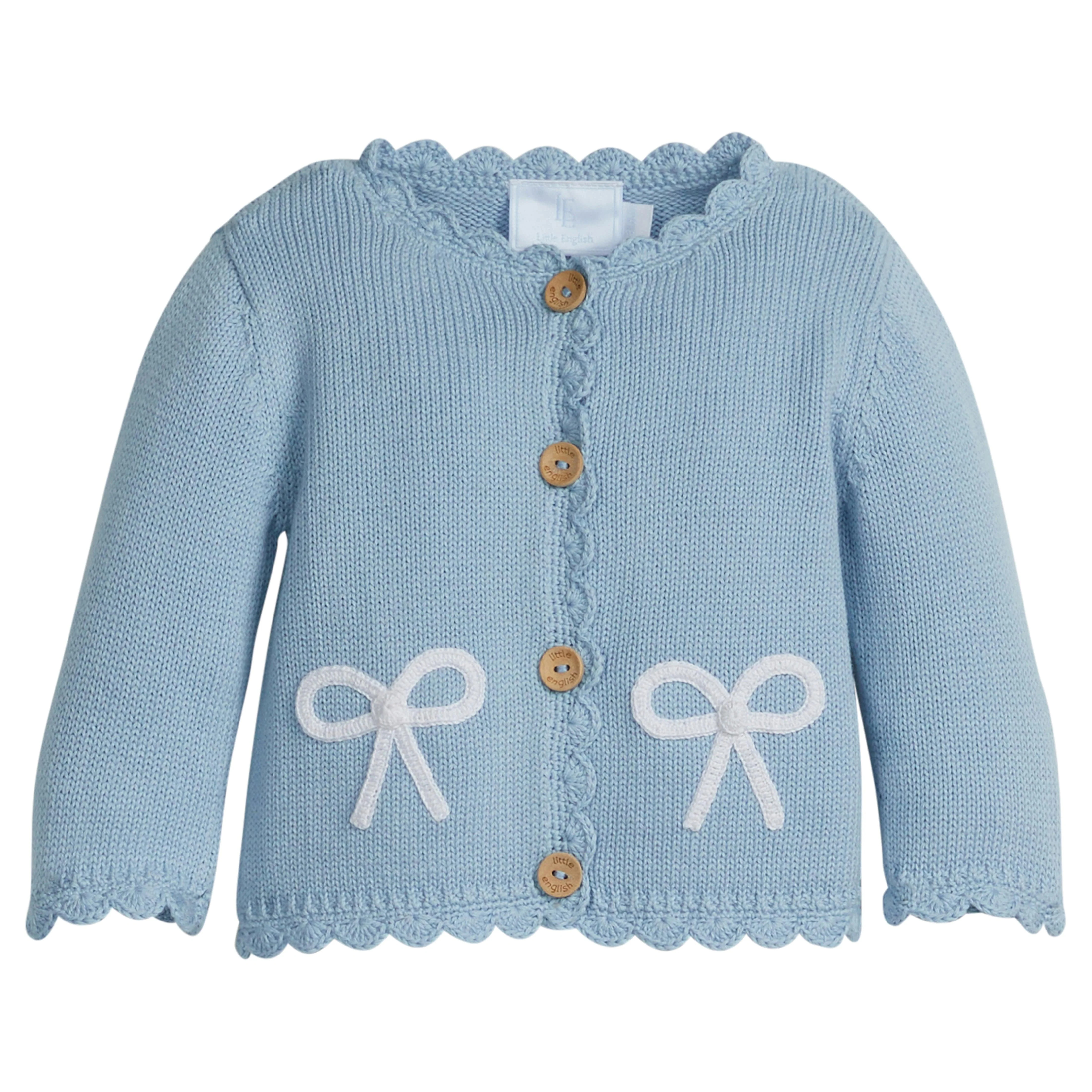 Girls Crochet Cardigan in Blue | Little English