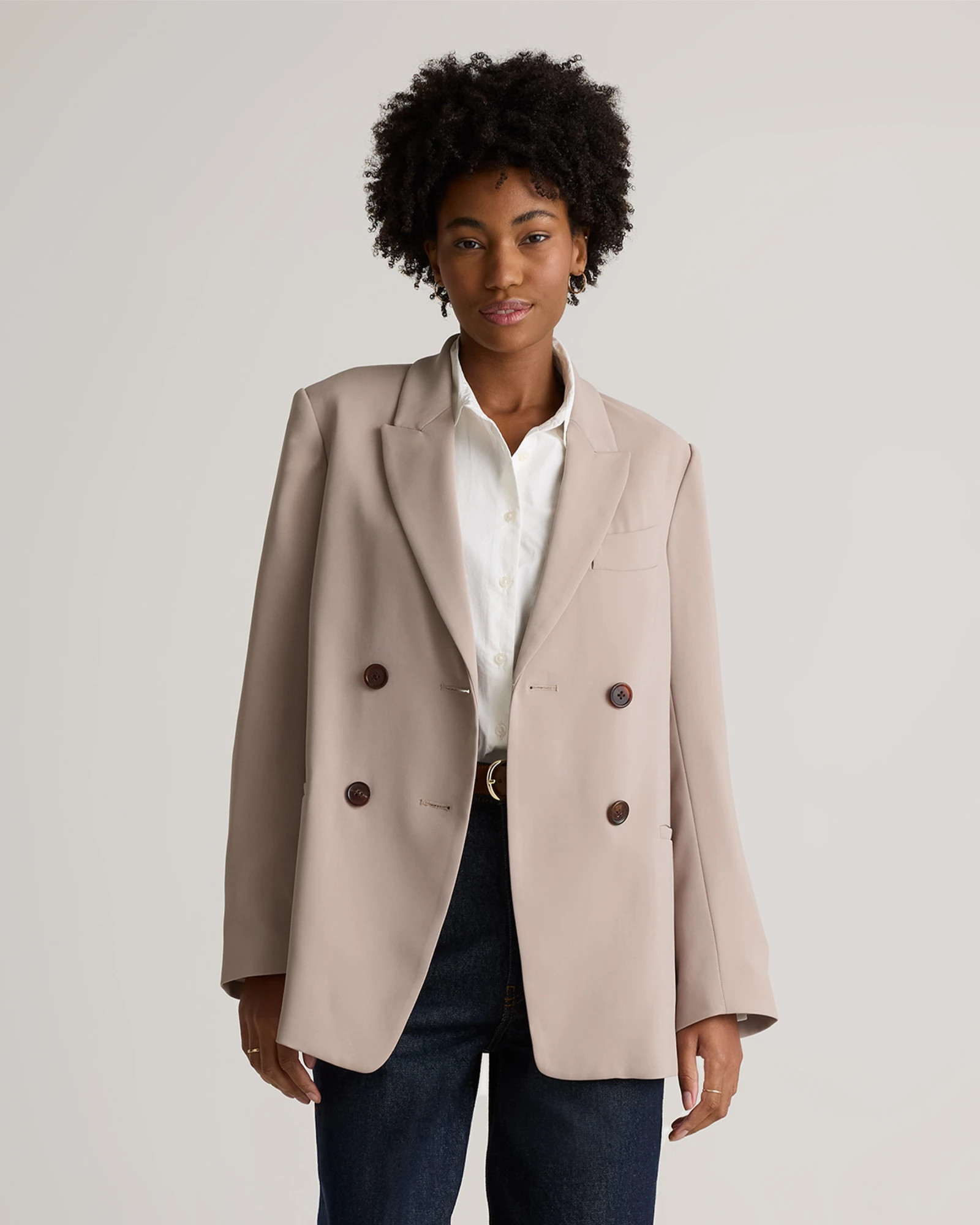 Stretch Crepe Double-Breasted Blazer | Quince