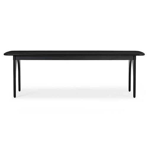 Camila Mid Century Modern Black Oak Wood Rectangular Dining Table - 96"W | Kathy Kuo Home