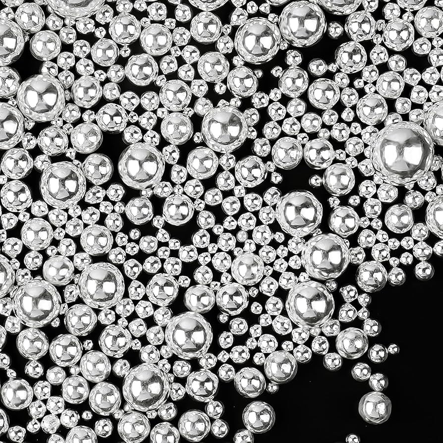 Silver Sprinkles for Cake Decorating, 130g/4.6oz Edible Silver Pearl Sprinkles, Candy Baking Deco... | Amazon (US)