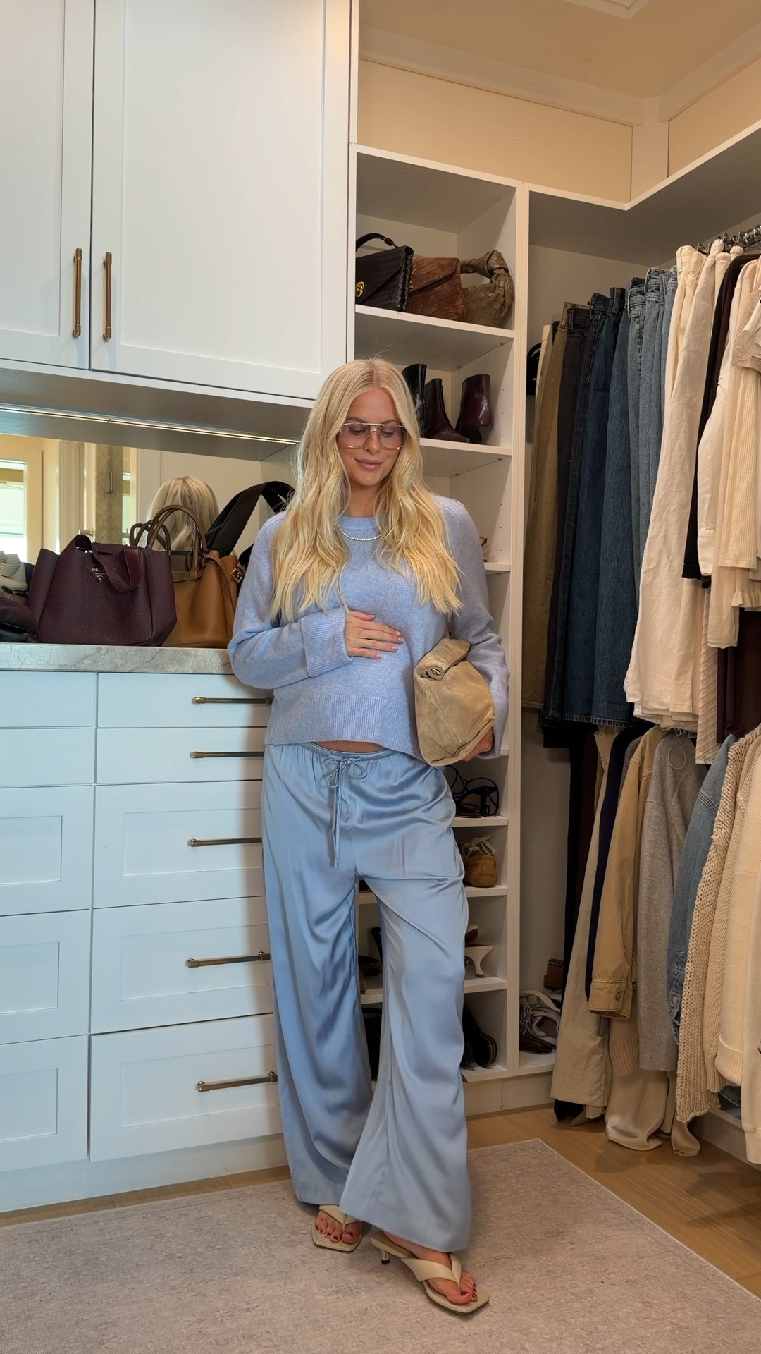 Wearing a medium sweater, medium short in pants (ordered short to wear lower under the bump, not necessary though would order true size), shoes run tts! #kathleenpost

Spring transition, spring dinner date, dinner date outfit, monochrome look, bump friendly, maternity outfit #LTKootd

#LTKBump #LTKgrwm #LTKspring