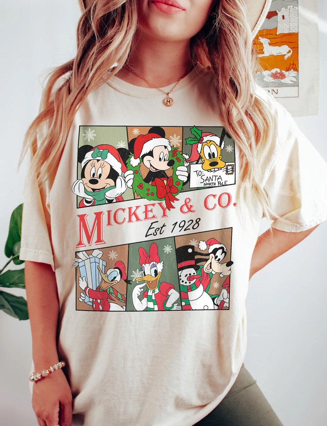 Vintage Mickey and Friends Christmas Comfort Colors Shirt - Etsy | Etsy (US)