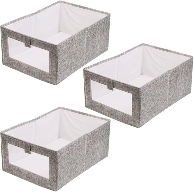 3 Pack of Wardrobe Storage Box Organizer Foldable Clothes Storage Box Bins Clothes Boxes for Ward... | Amazon (UK)