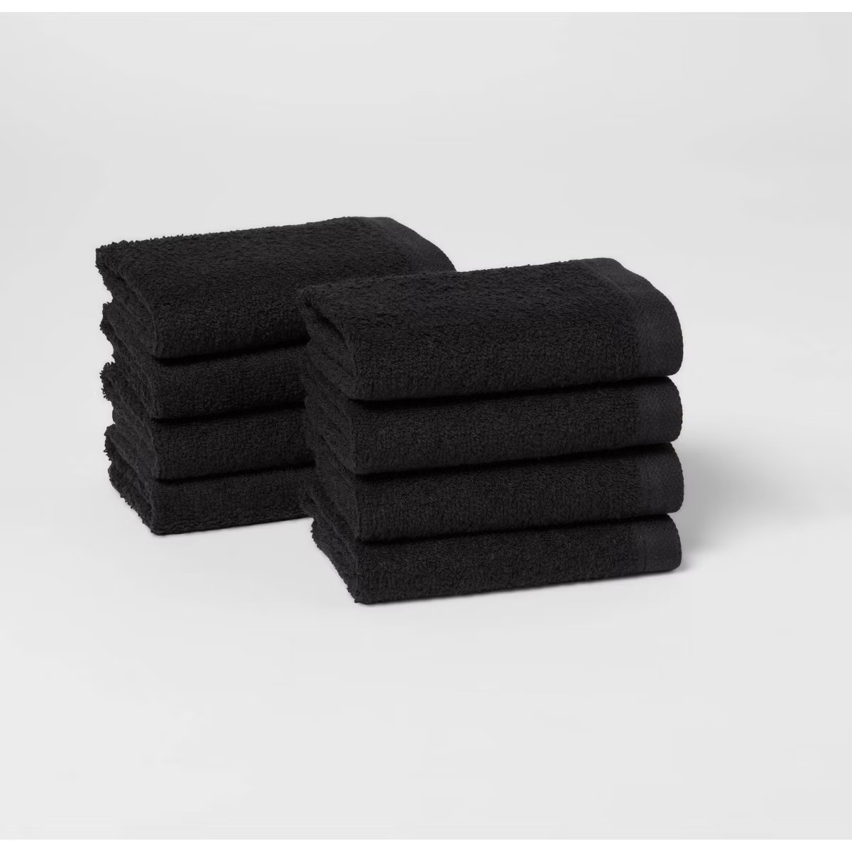 8pk Antimicrobial Washcloth Set Black - Room Essentials™: Cotton Terry, Midweight, Machine Wash... | Target