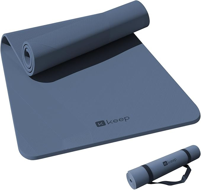 KEEP Yoga Mat, 32" Extra Wide Exercise Mat with Strap for Men and Women, 7mm Thick Double-Sided N... | Amazon (US)