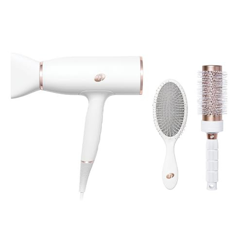 T3 AireLuxe Professional Ionic Hair Dryer and Brush Set, with 5 Heat and 3 Speed Settings, Ion Generator, Cool Shot, Includes Paddle Brush and 2.5" Round Brush | Amazon (US)