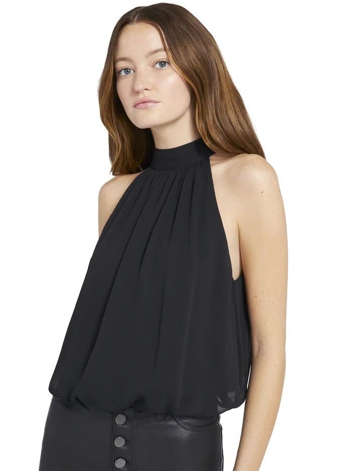 MARIS HALTER NECK GATHERED TOP | Alice + Olivia