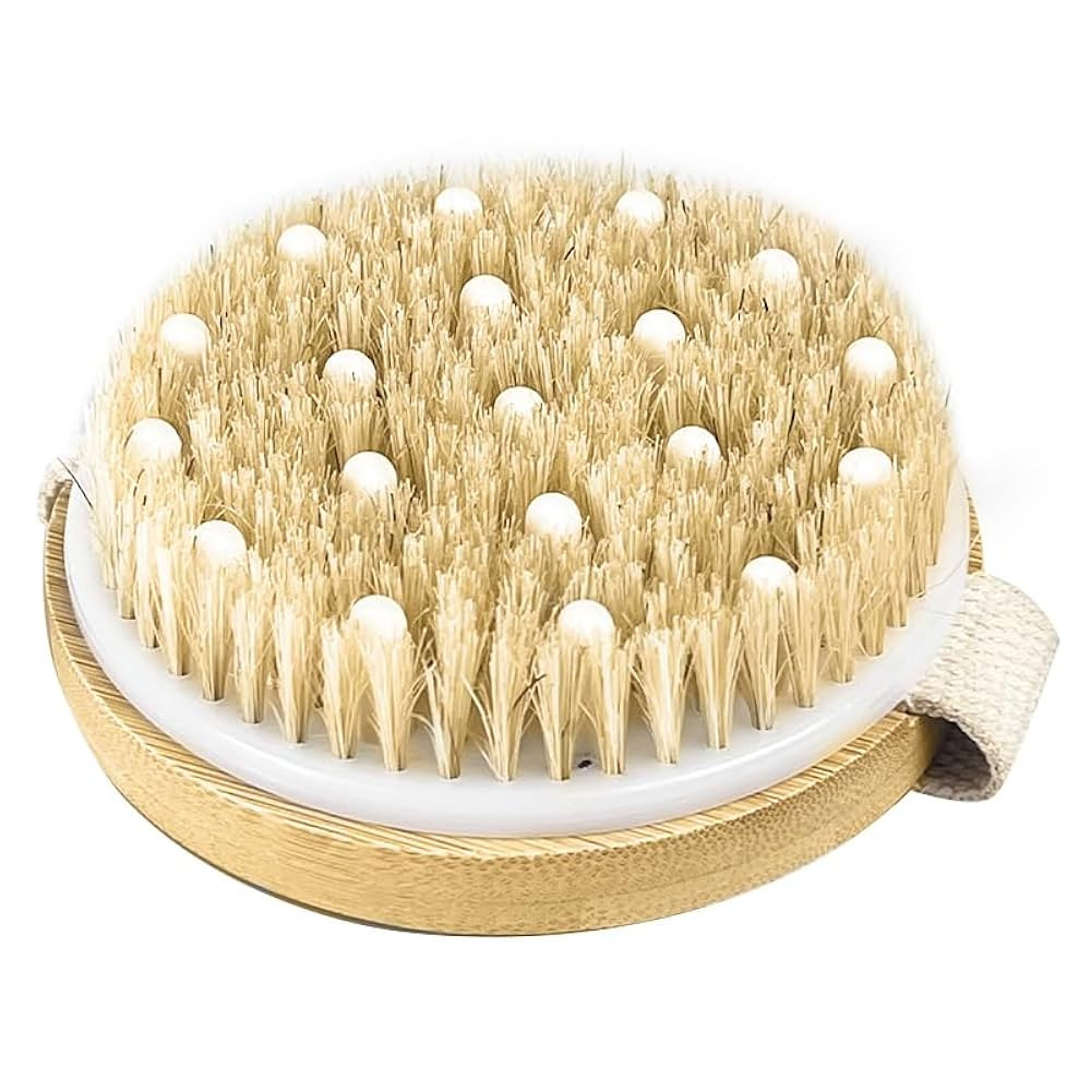 Bamboo Dry Body Brush Shower Brushing Removes Dry Skin with Massage Nodes Exfoliating Bath Brushe... | Amazon (US)