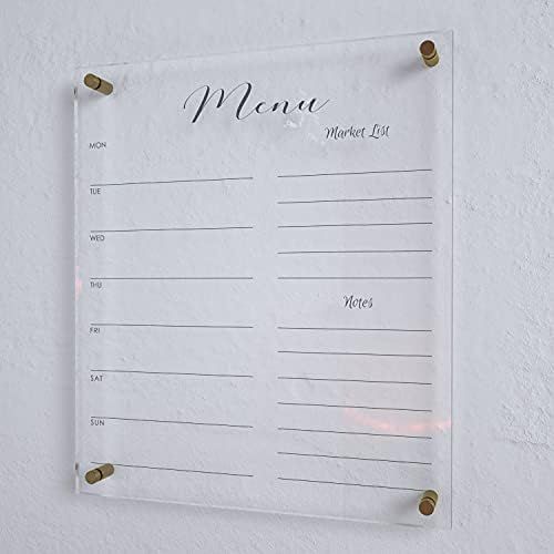 Acrylic Menu Board for Kitchen-Weekly Menu Board- Dry Erase Weekly Menu Meal- Magnetic or Wall Mo... | Amazon (US)