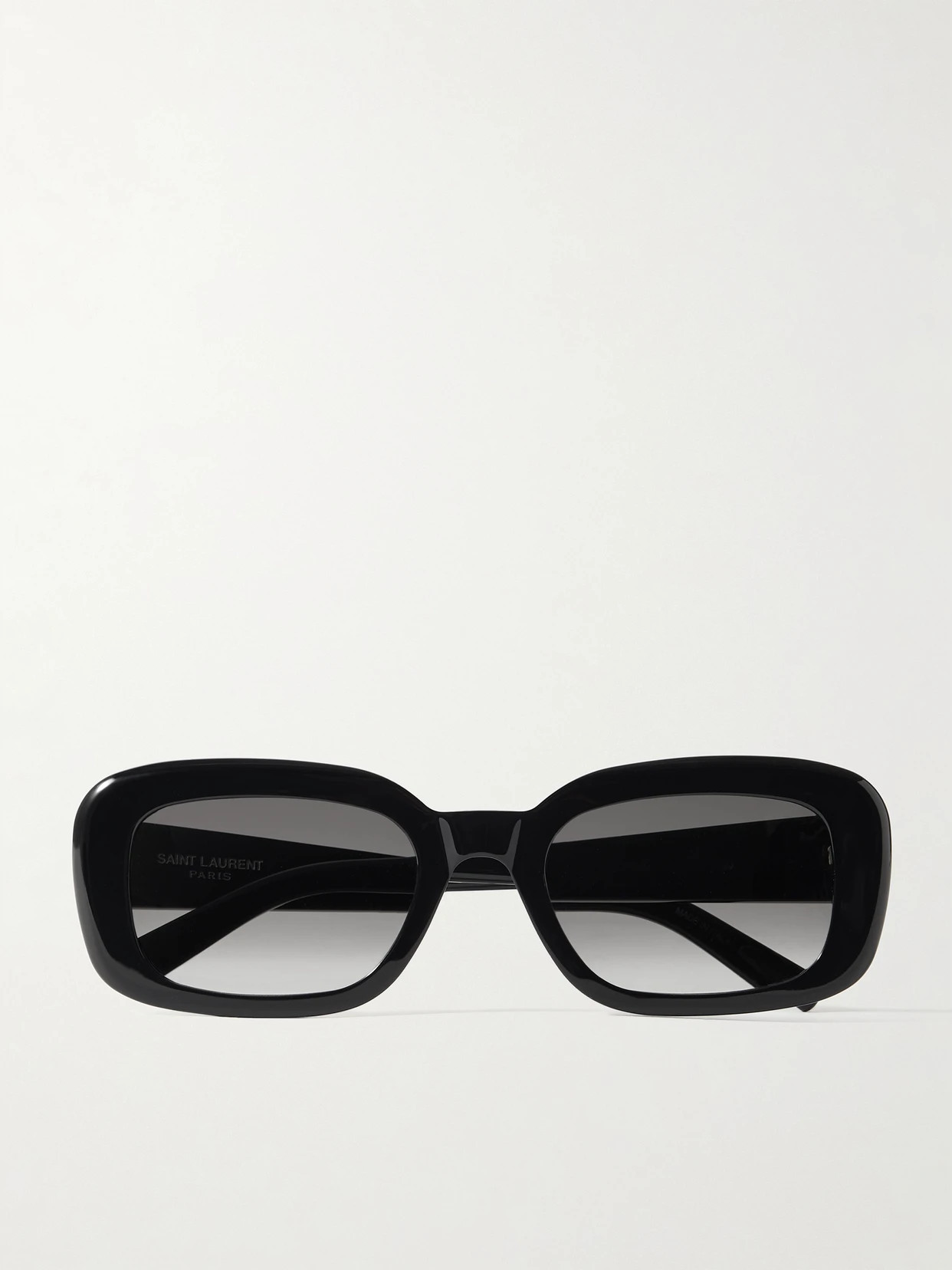 SAINT LAURENT EYEWEAR - Rectangular-frame Recycled Acetate Sunglasses - Black | NET-A-PORTER (US)