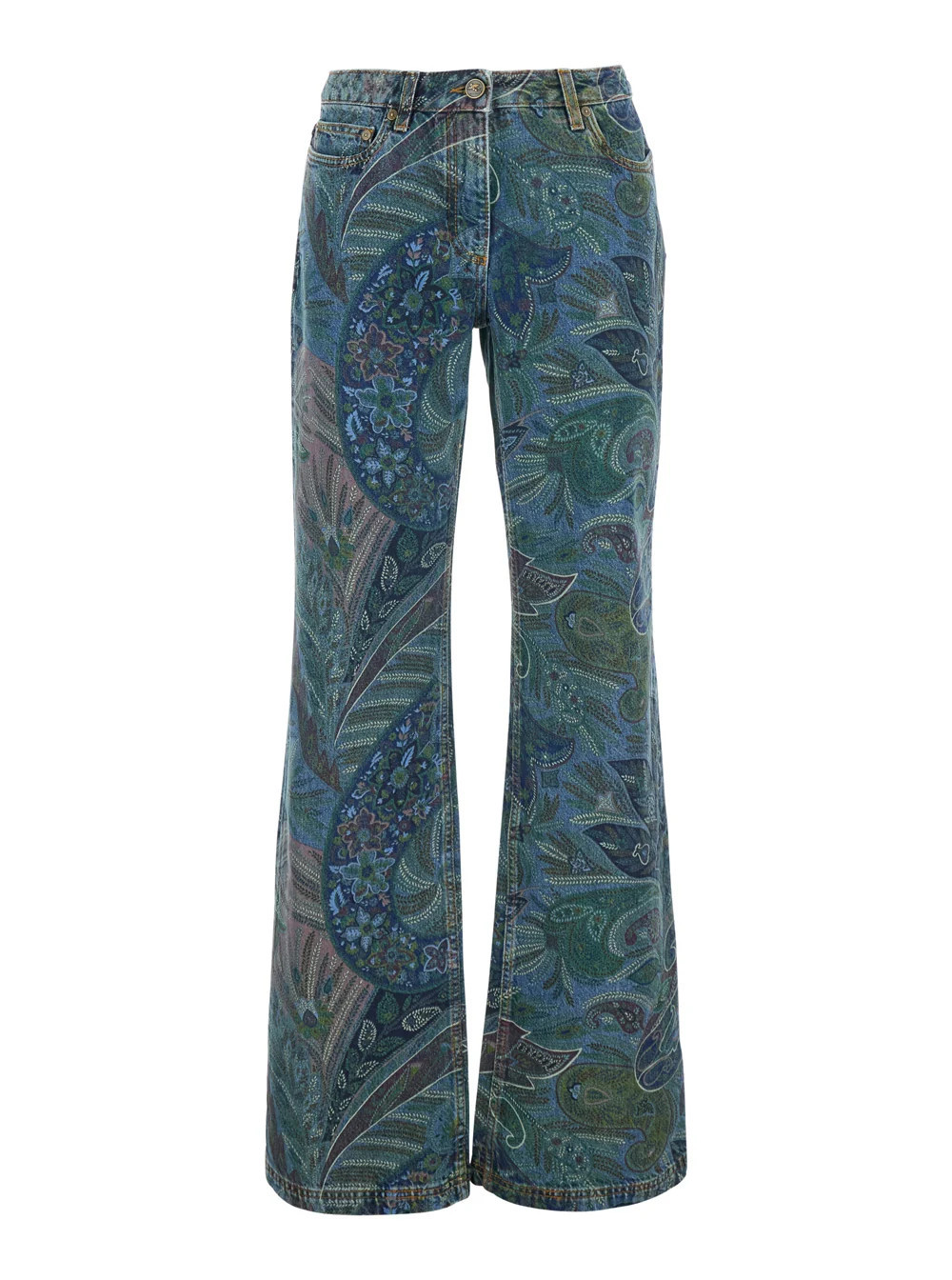 Etro Floral Print Denim Jeans — Blue | Italist Inc.