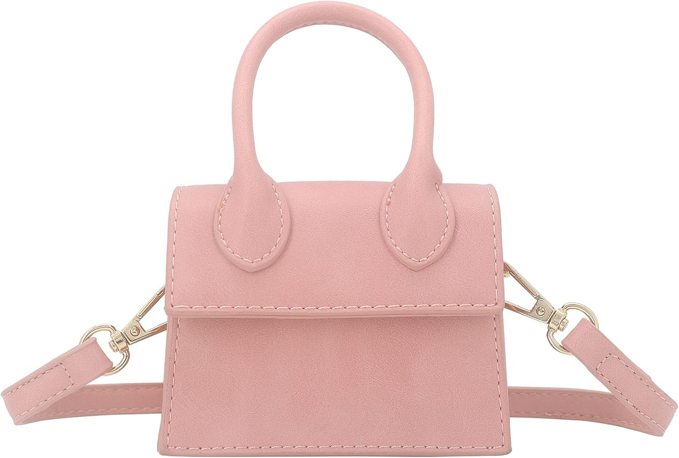 Mini Crossbody Bag for Women Girls Synthetic Leather Flap Purse Styling Top-Handle Clutch Handbag | Amazon (US)
