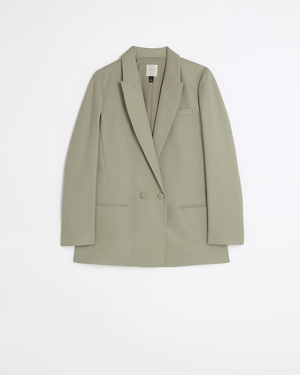 Khaki Double Breasted Slim Blazer | River Island (UK & IE)