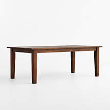 Basque 82"-118" Vintage Brown Solid Wood Extendable Dining Table + Reviews | Crate & Barrel | Crate & Barrel