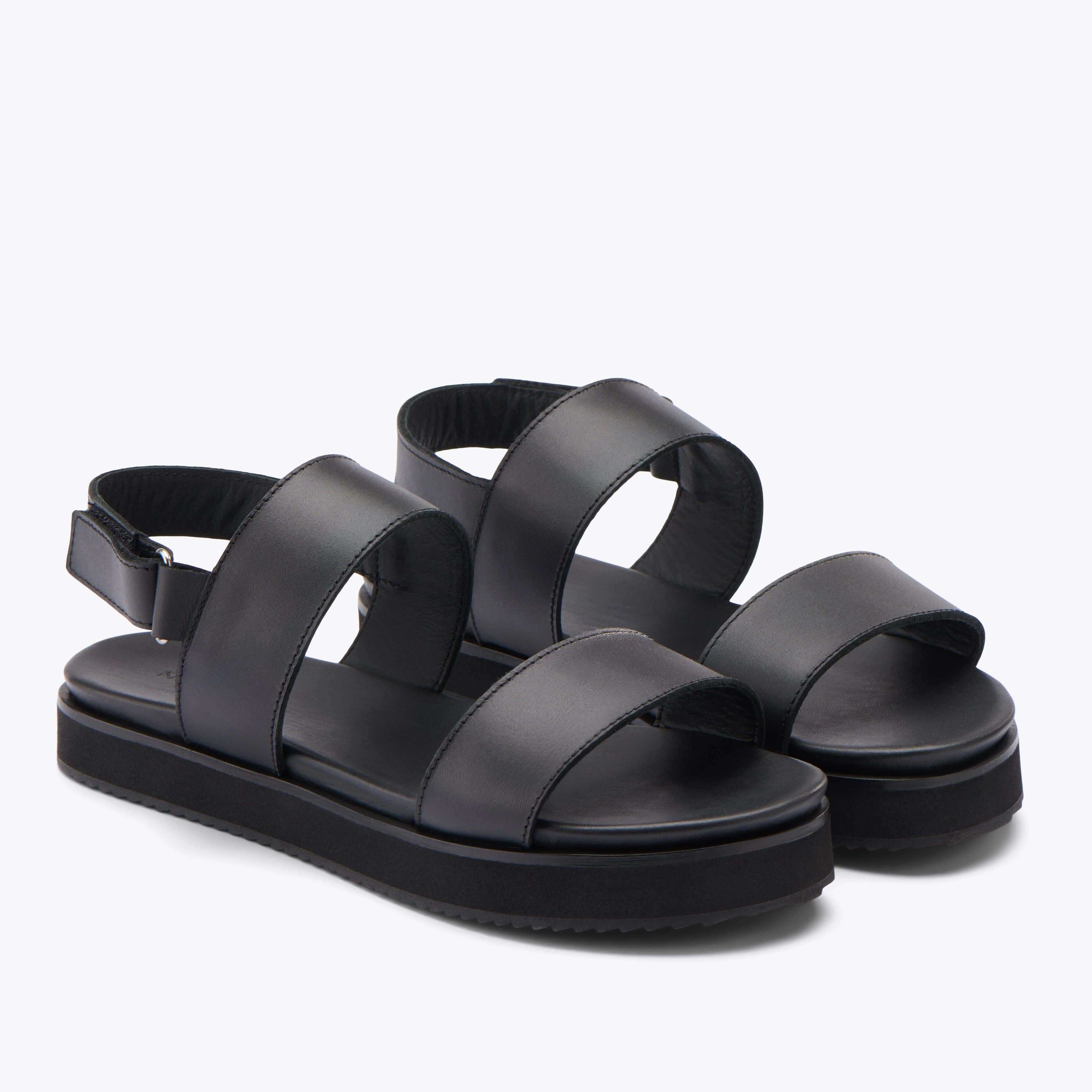 Go-To Flatform Sandal Black/Black | Nisolo