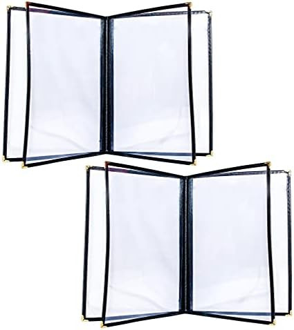 2PCS 8.5 x 11 Inch Menu Covers,4 Page 8 View Transparent Restaurant Menu Covers, Fits A4 Size Pap... | Amazon (US)