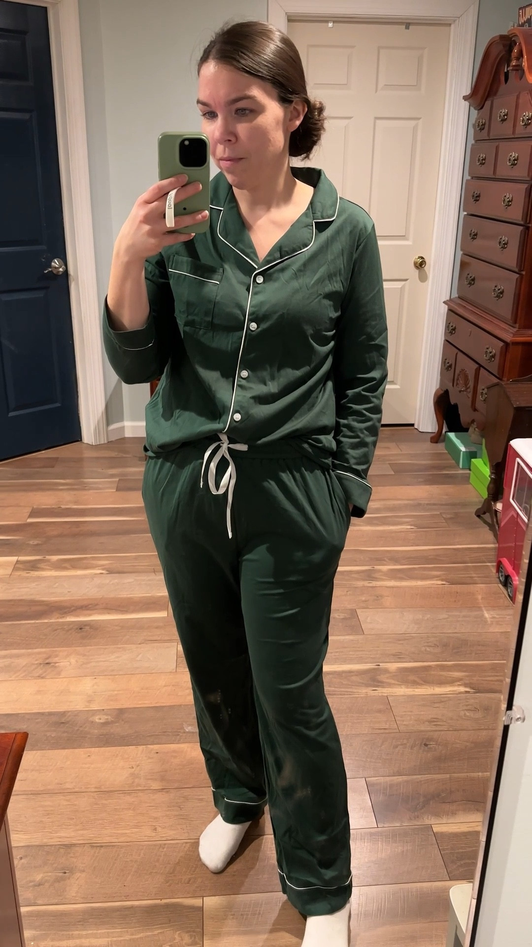 Ringing in the New Year in new pajamas😆 this set is 100% cotton and the perfect shade of dark green. 

#LTKootd #LTKHoliday #LTKFindsUnder50
