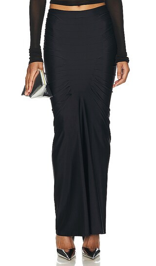Melia Skirt Long in Black | Revolve Clothing (Global)