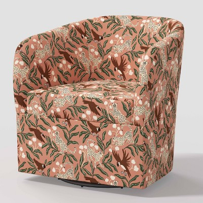Skyline Furniture Taylor Swivel Chair Kanpur Blush Ground: Cotton Upholstery, No Assembly Required | Target