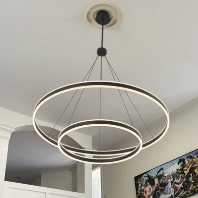 Maleea Modern Chandelier Light Led Kitchen Island Pendant with Remote Control for High Ceiling | Wayfair North America