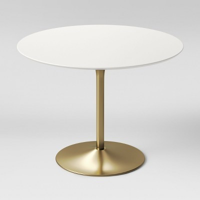 Braniff Round Dining Table Metal Base Brass - Threshold™ | Target