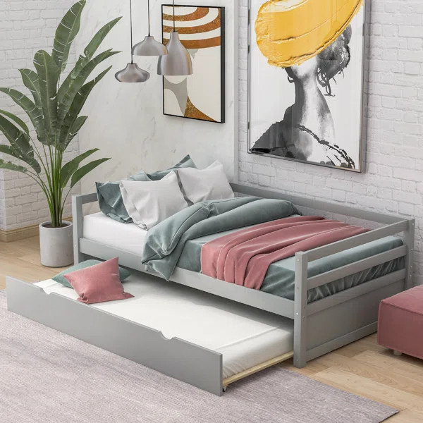 Emele Twin Solid Wood Daybed with Trundle | Wayfair North America