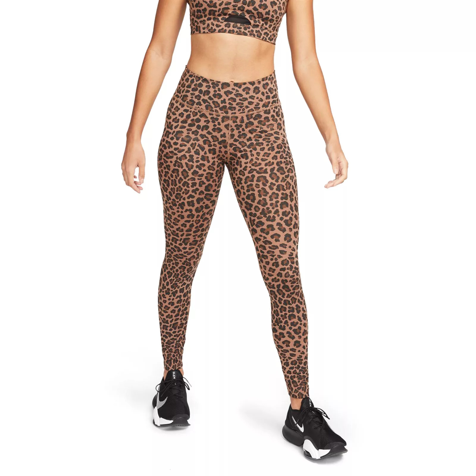 Women's Nike Dri-FIT One Printed Midrise Leggings, Size: XL, Dark Beige | Kohl's