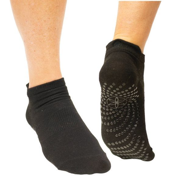 Gaiam Gripppy Fit Athletic Socks 2pk - Black | Target