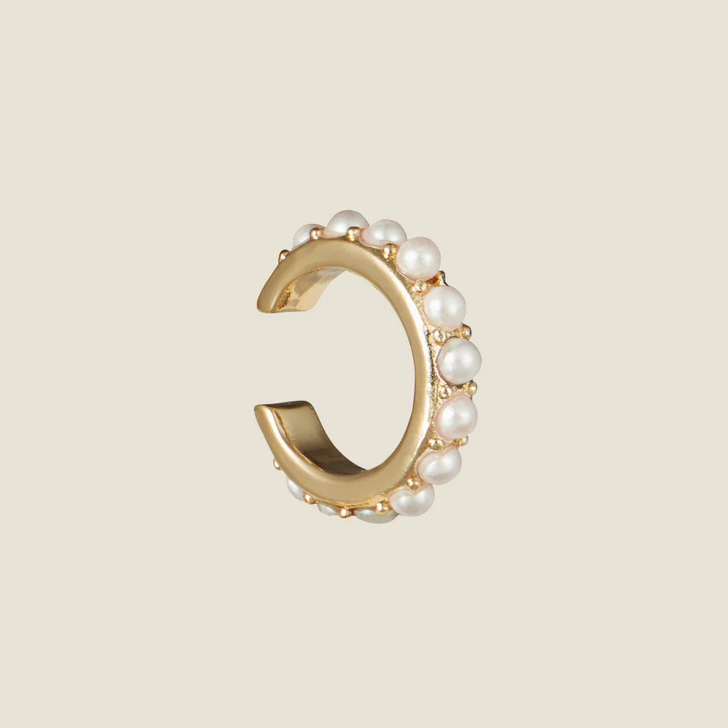 Pearl Ear Cuff | Nickel and Suede
