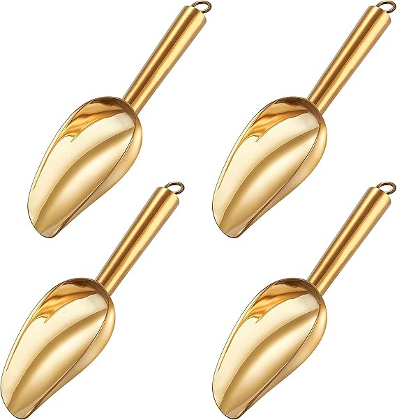TeamFar Mini Scoop Set of 4, 3 Oz Small Canister Jar Gold Candy Utility Scoops Stainless Steel fo... | Amazon (US)