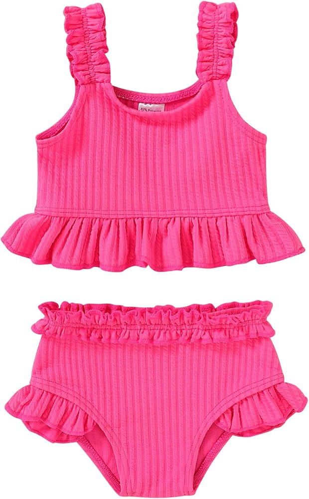 Happy Town Baby Infant Swimsuit Girl Toddler Bathing Suit Girl Summer Beach Bikini Tankini 2-Piec... | Amazon (US)