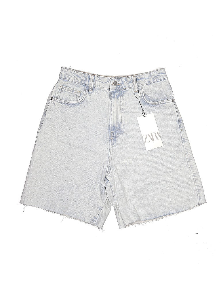 Zara Denim Shorts: Blue Acid Wash Print Bottoms - Size 4 | ThredUp
