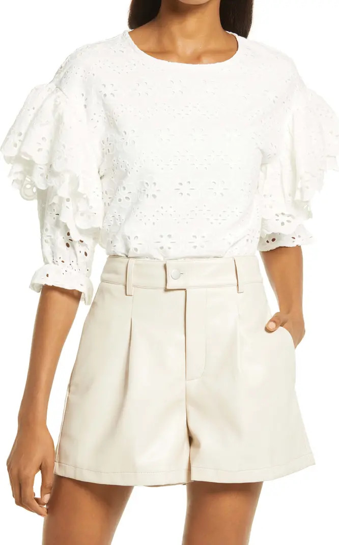 Amy Lynn Eyelet Embroidered Keyhole Top | Nordstrom | Nordstrom