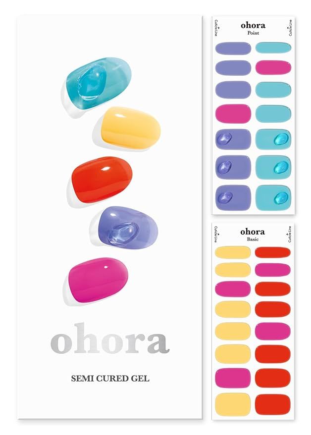 ohora Semi Cured Gel Nail Strips (N Jelly.pop) - Works with Any Nail Lamps, Salon-Quality, Long L... | Amazon (US)