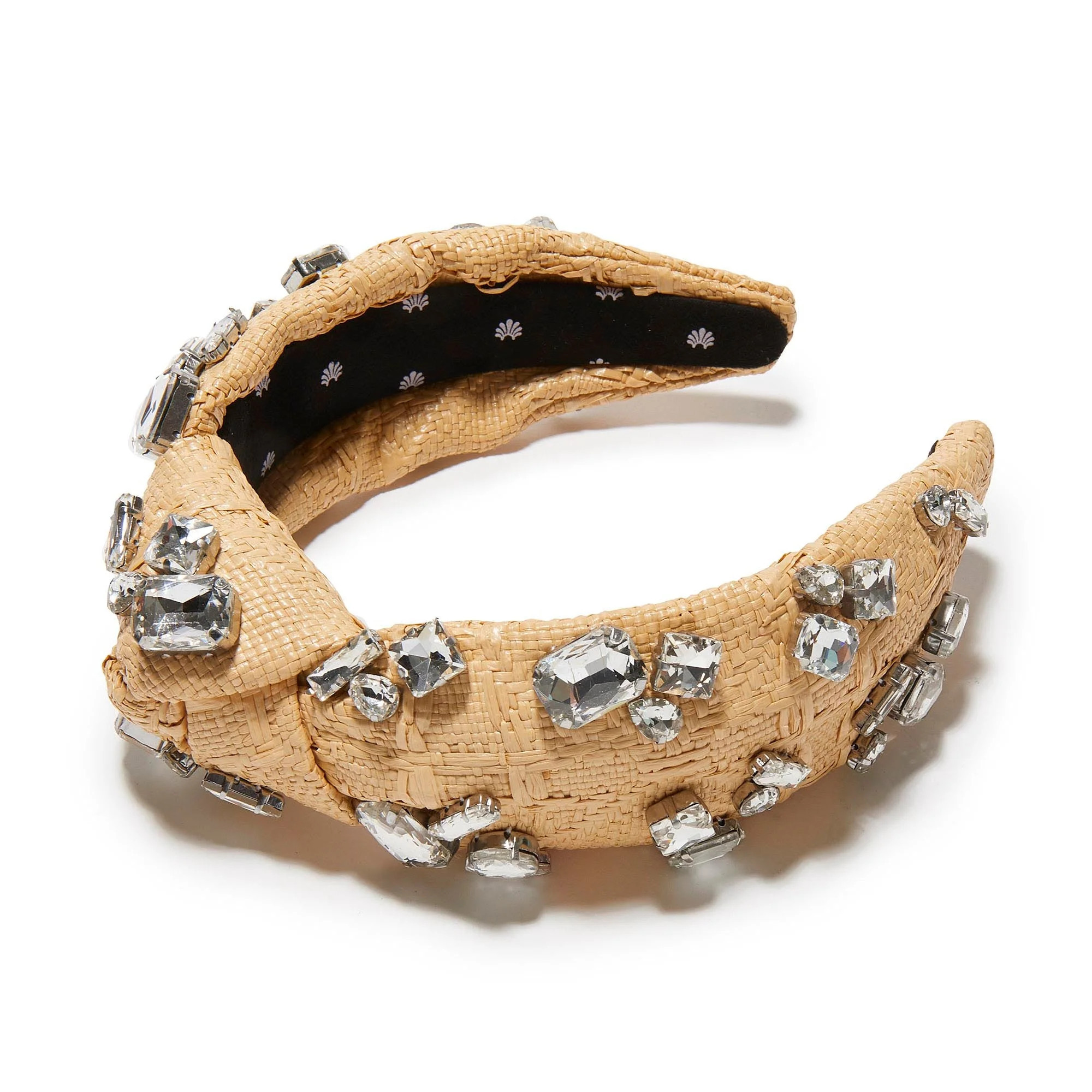 NATURAL KNOTTED CANDY CRYSTAL RAFFIA HEADBAND | LELE SADOUGHI