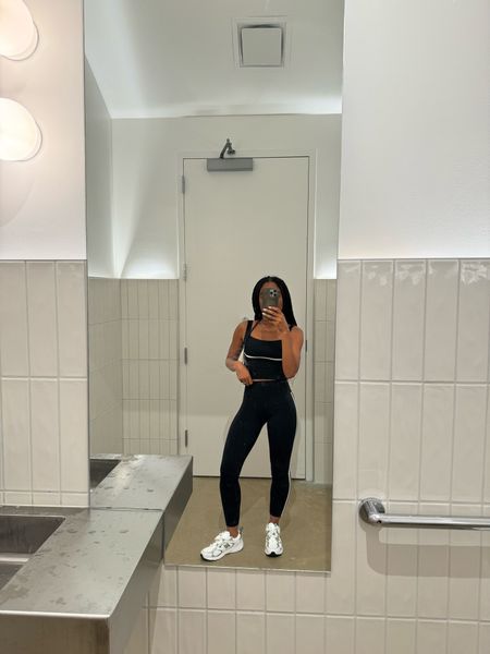 Black leggings and sports bra top paired with new balance sneakers - workout clothes 

#LTKfitness #LTKActive #LTKshoecrush