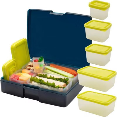 Bentology Bento Lunch Box w 5 Removable Containersâ€“ Includes Measurements for Portion Controlâ€“ On-the-Go Meal and Snack Packing (Translucent | Target