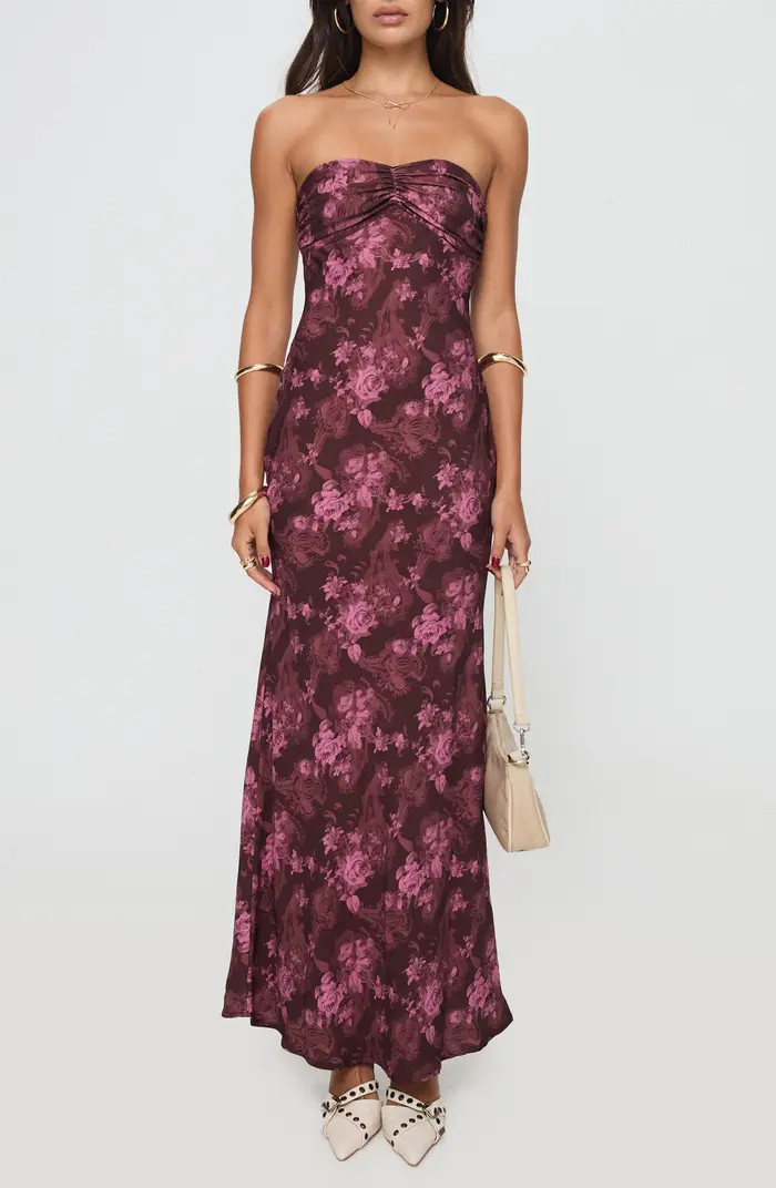 Abeila Floral Strapless Maxi Dress | Nordstrom