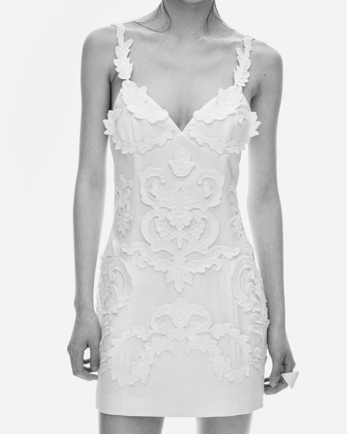 Cream appliquéd mini dress - bridal shower engagement photos 

#LTKSeasonal