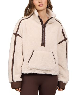 Vintage Havana Contrast Binding Sherpa Quarter Zip Jacket | Bloomingdale's (US)