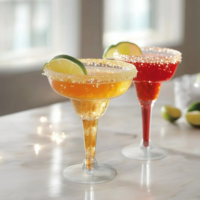 Clear Plastic Margarita Glasses, 10.8 fl oz, 8 Pieces, by Way To Celebrate | Walmart (US)