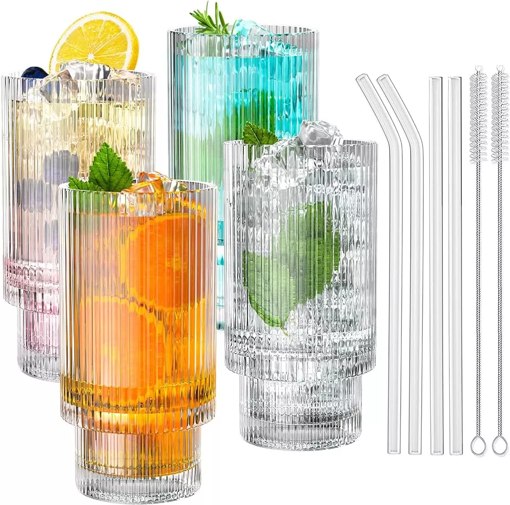 Ridged Glass Straws