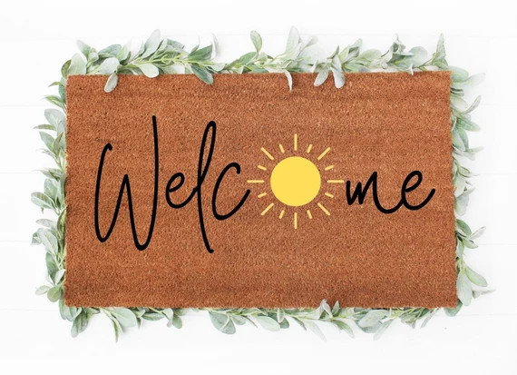 Welcome Sun Doormat  Summer Doormat  Spring Doormat  Sun | Etsy | Etsy (US)