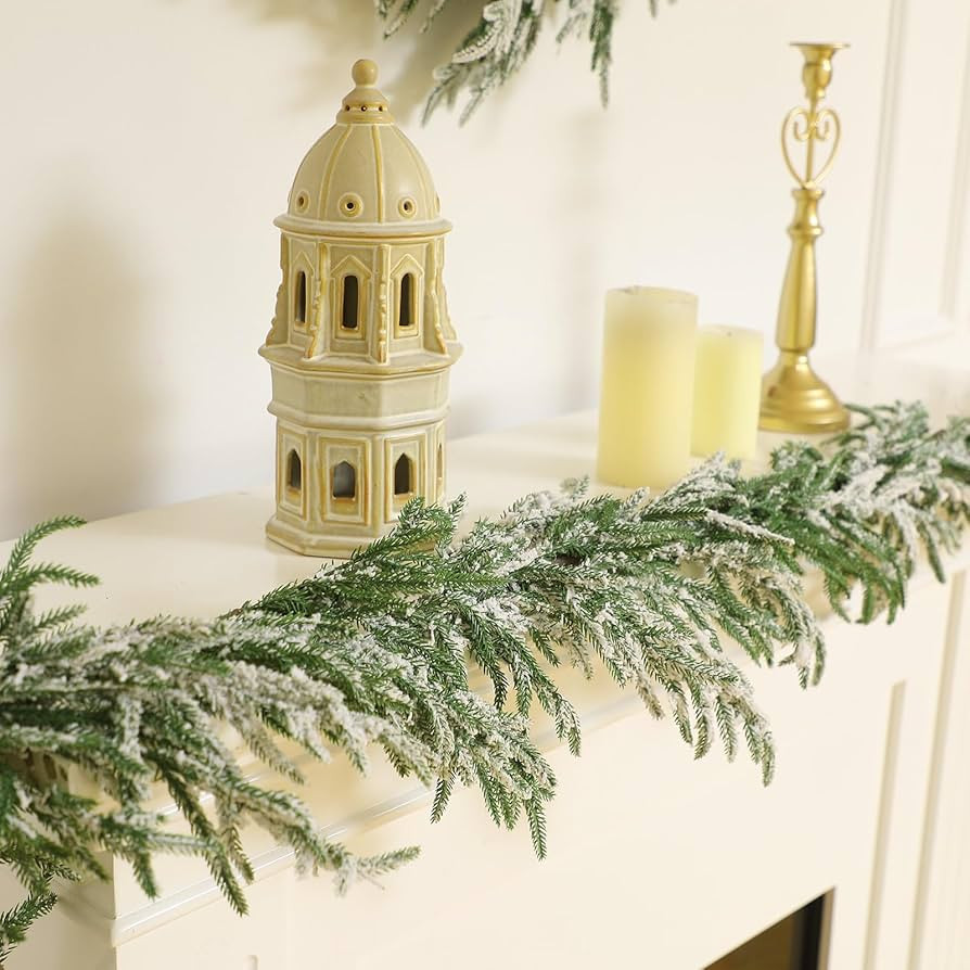 Jutom 6 ft Cedar Garland Artificial Realistic Norfolk Pine Garland Christmas Greenery Garland wit... | Amazon (US)