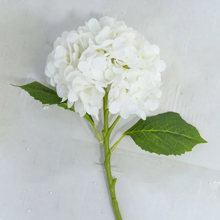 Faux Hydrangea Stem, White, 17.75", by My Texas House | Walmart (US)