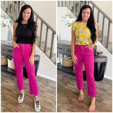 These kick crops are perfect for a teacher BTS outfit! Everything on the site is 40% off 😍👏🏼

These kick crops fit TTS or size down for a tighter fit. They do stretch a little with wear. They also come in an orchid color! I sized down to an XS in the yellow top.

• teacher outfit • pink • pink pants • workwear • Loft • summer outfit • back to school •



#LTKBacktoSchool #LTKsalealert #LTKunder50