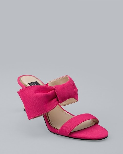 Grosgrain Bow Mid-Heel Sandals | White House Black Market