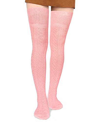 Moon Wood Women Thigh High Socks Extra Long Cotton Knit Warm Thick Tall Long Boot Stockings Leg Warmers | Amazon (US)