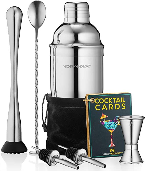 Mixology Cocktail Shaker Set Drink Mixer, 8-Piece Portable Bartender Kit with 24oz Martini Shaker... | Amazon (US)